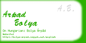 arpad bolya business card